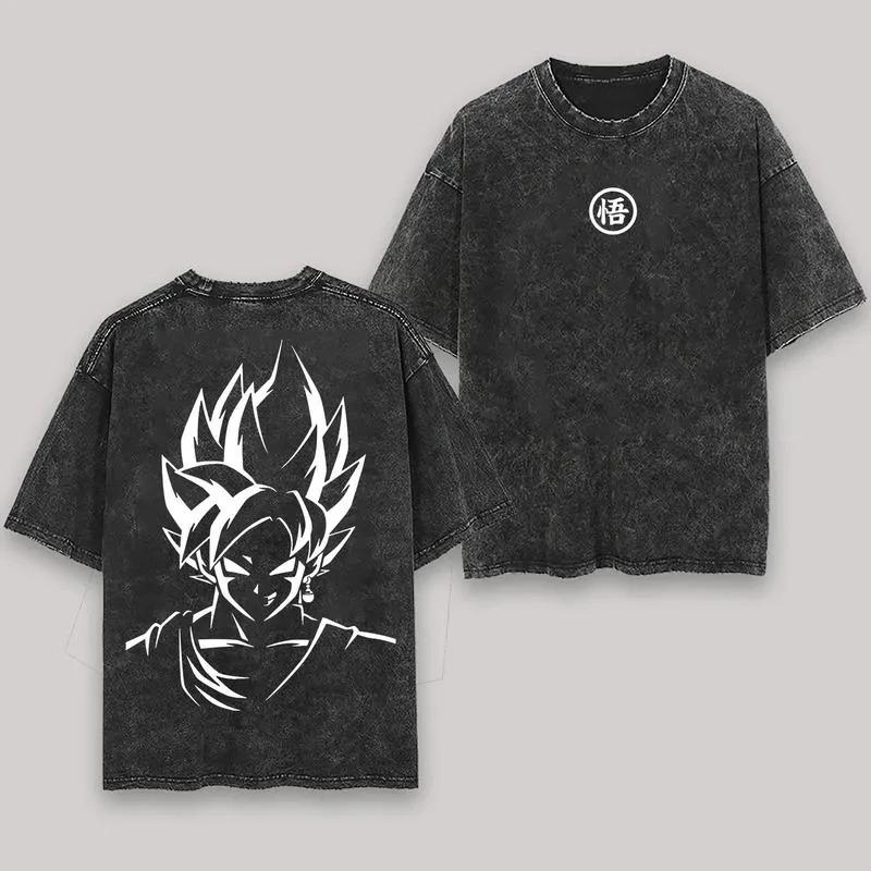 T-shirt Lavata Cosplay Anime Dragon Ball Cotone Manica Corta Larga Casual Sport Fitness T-shirt Uomo Abbigliamento Harajuku