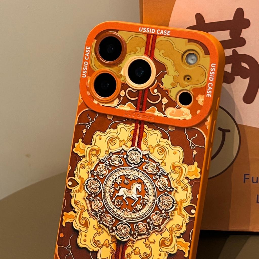 Disc horse for apple 17 new year 16promax horse year 15 silicone 14 retro 13iphone12 mobile phone case