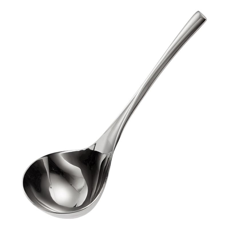 Extra Thick Stainless Steel Soup Ladle with Long Handle - Household and Public Use, Deep-Bowl Design