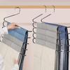 Storage Pants Hanger 5-tier Design Multifunctional Space-saving Wrinkle-free Closet Scarf Jeans Closet Organizer Home Supplies