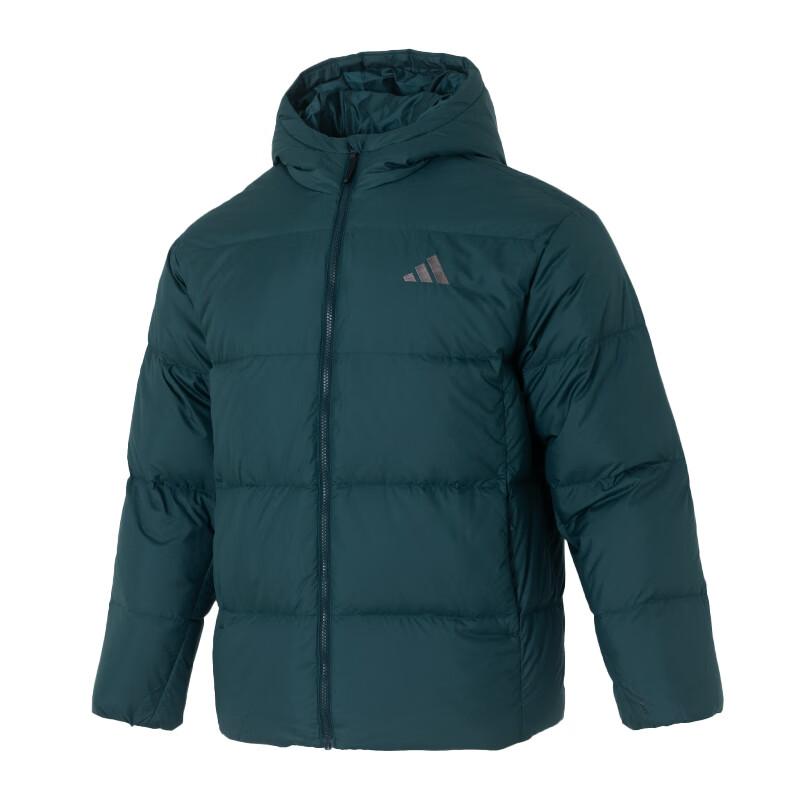 

Adidas Basic Down Jacket Warm Sports Windproof Hooded Duck Down Coat Men Jackets Dark-Green KC2480 XL