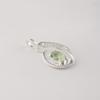 Green Amethyst Gemstone 925 Sterling Silver Women's Jewelry Designer Zircon Pendant 1.4" Gift For Wife CZP-16-8