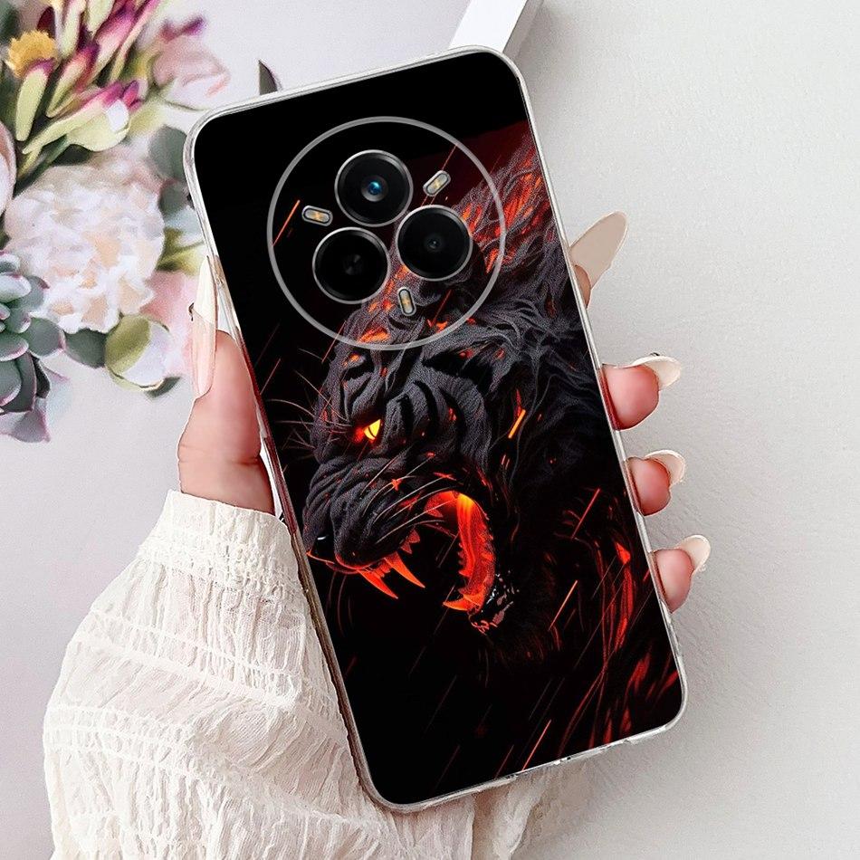 For Realme 14 Pro 14Pro+ Elegant Floral Cat Printed Phone Case For Realme 14 Pro Plus 14Pro 5G Soft Silicone TPU Cases