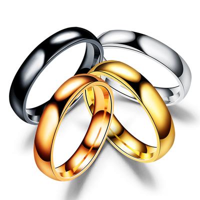 6MM Stainless Steel Smooth Rings For Women Men Titanium Steel Ring Couple Wedding Waterproof Jewelry Gift