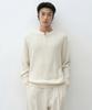 MUSINSA STANDARD [Victoria Wool] Minimal Ribbed Henley Neck Knit [Cream]