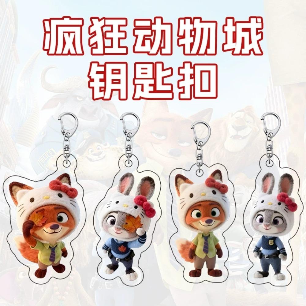 Zootopia Animace Periferie Klíčenka Kreslený Judy Nick Roztomilý Akrylový Klíčenka na Školní Tašku Muži a Ženy Narozeninové Dárky