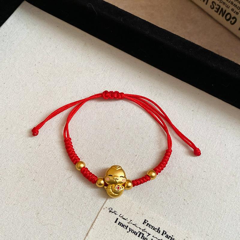 New Chinese-style Lucky and Lucky Red Rope Bracelet, Fashionable Versatile Hand Rope Bracelet, Niche Light Luxury Temperament Jewelry