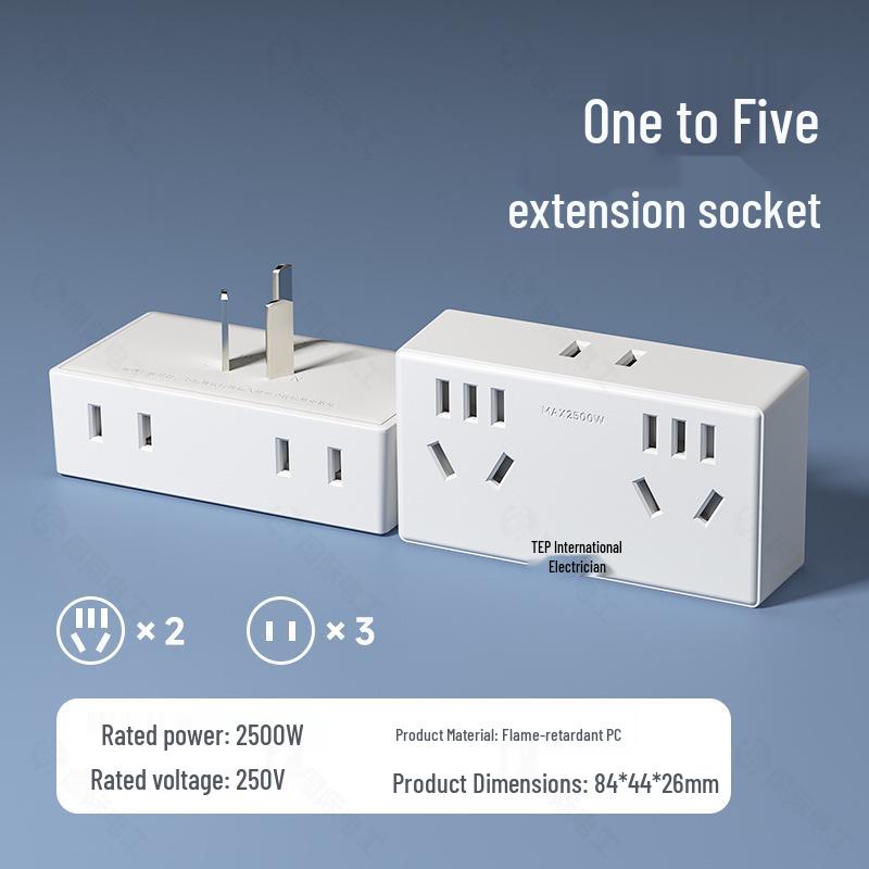 International Multi-function 5-in-1 Wireless Socket Extension Power Strip