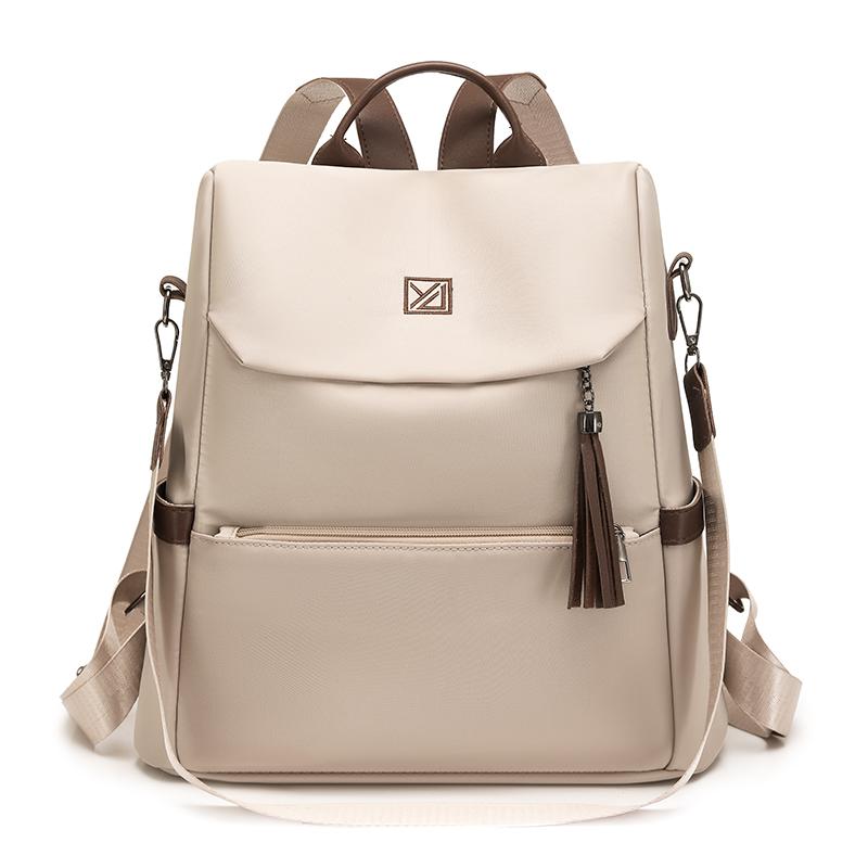 

Women s Commuter Anti-theft Travel Backpack Large Capacity School Bag Multi-function Shoulder Bag бежевий