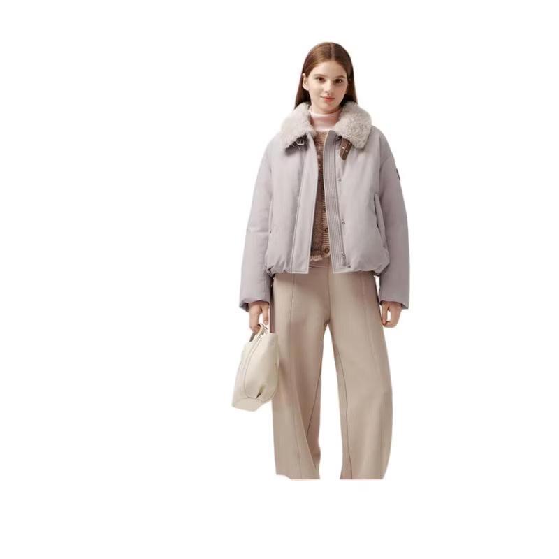 TANBOER Women's Detachable Lamb Wool Collar Down Jacket TB5530332Z