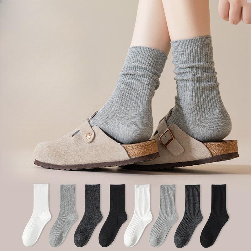 Women's Summer Thin Breathable Ballet-style Boneless Medium Length Pile Cotton Socks