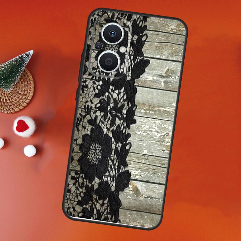 Western Rustic Barn Wood Lace Case For OPPO Find X9 X5 X6 X8 Pro OPPO Reno 14F 13F 12F 11F 10 12 13 14 Pro 7 8 Lite Cover