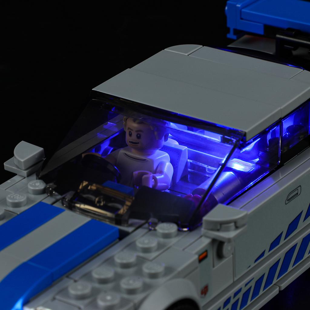 Gör-det-själv LED-belysningskit för LEGO Speed Champions 76917 2 Fast 2 Furious – Nissan Skyline GT-R (R34) Byggklossleksaker Justerbara Belysningstillbehör