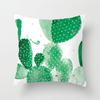 Elegant Green Tropical Plants Palm Tree Leaves Linen Pillow Case With Classic Design 18"x18
