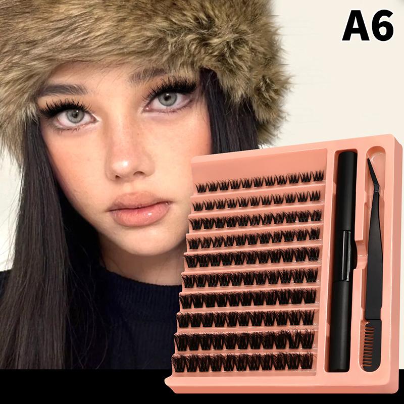 120Pcs Diy Lashes Extension Kit Fluffy Lash Clusters Set Individual Eyelashes With Bond Seal And Lash Tweezer Makeup At Home