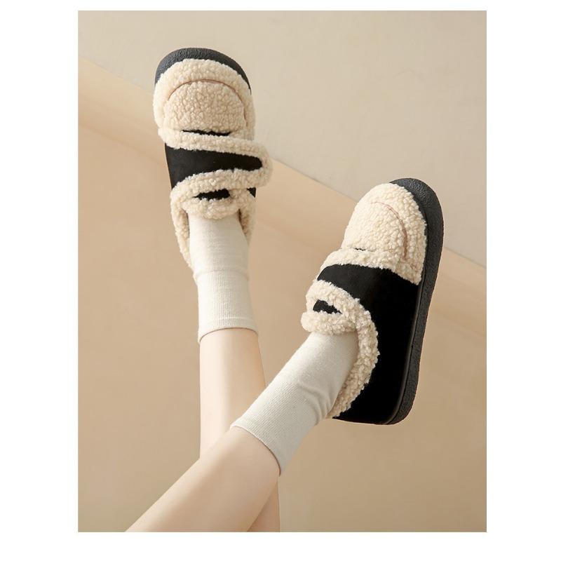 Nošení bavlněné obuvi pro ženy, podzimní a zimní jehněčí vlna