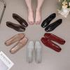 Women's Summer Jelly Sandals: Square-Toe, Hollowed-Out, Closed-Toe, Closed-Heel, Low-Cut, Small Heel, Stylish and Comfortable.