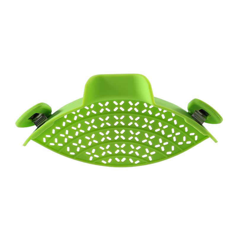 Silicone Kitchen Strainer Clip Pan Drain Rack Bowl Funnel Rice Pasta Vegetable Washing Colander Draining Excess Liquid Univers