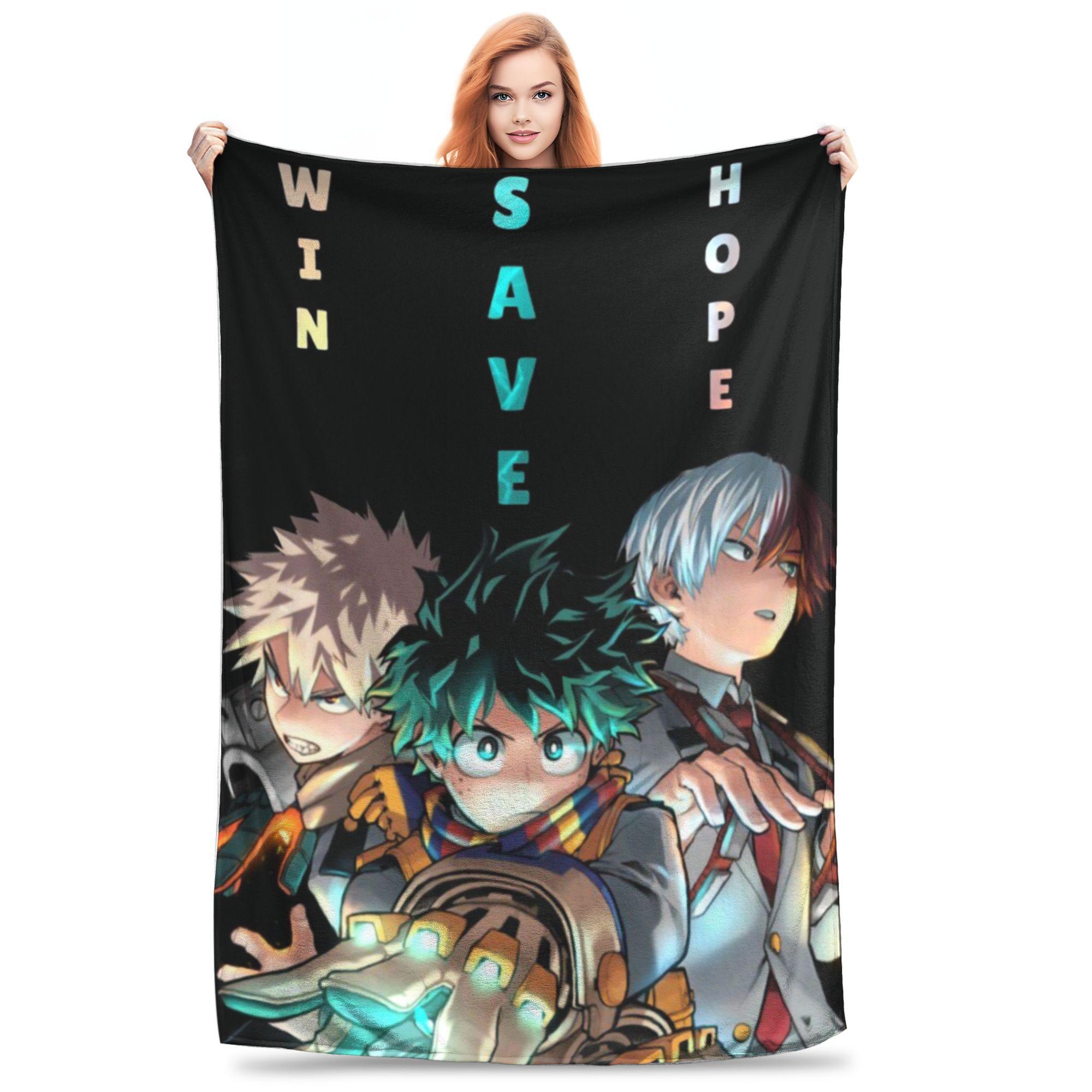 Dabi No Boku My Hero Academia Blanket Fleece Winter Katsuki Bakugo Lightweight Thin Throw Blanket for Sofa Travel Bedding Throws 150x200cm