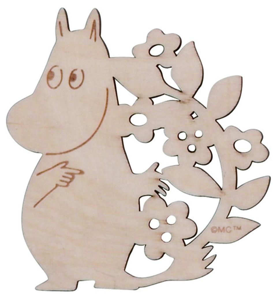 Yamaka Shoten MOOMIN Florit Wooden Coaster Moomin Pattern Moomin Goods Nordic Day Gift Mother's MM961-346
