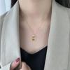 Ruyi Abacus Pendant Necklace: Rose Gold Plated Titanium Steel Chain for Women