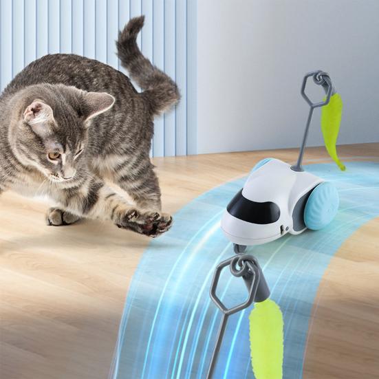 Turbo Tail Cat Teaser Automatic Moving Mouse Cat Toy Electric Interactive Turbo