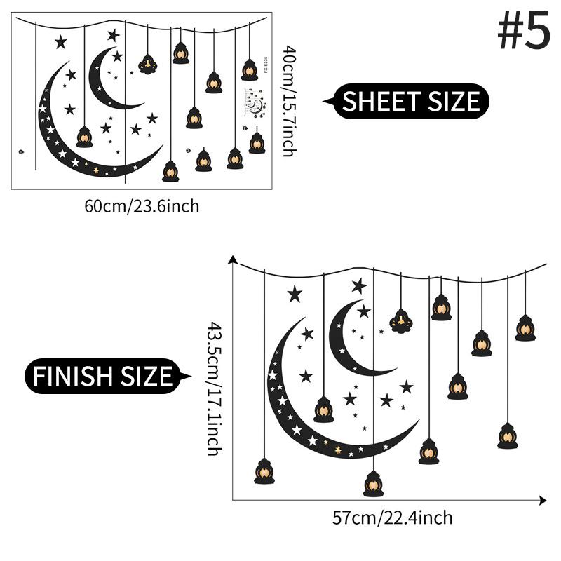 Ramadan Wall Sticker 2026 Islamic Muslim Party Wall Decal Eid Mubarak Home Party Ornament DIY Background Supplies