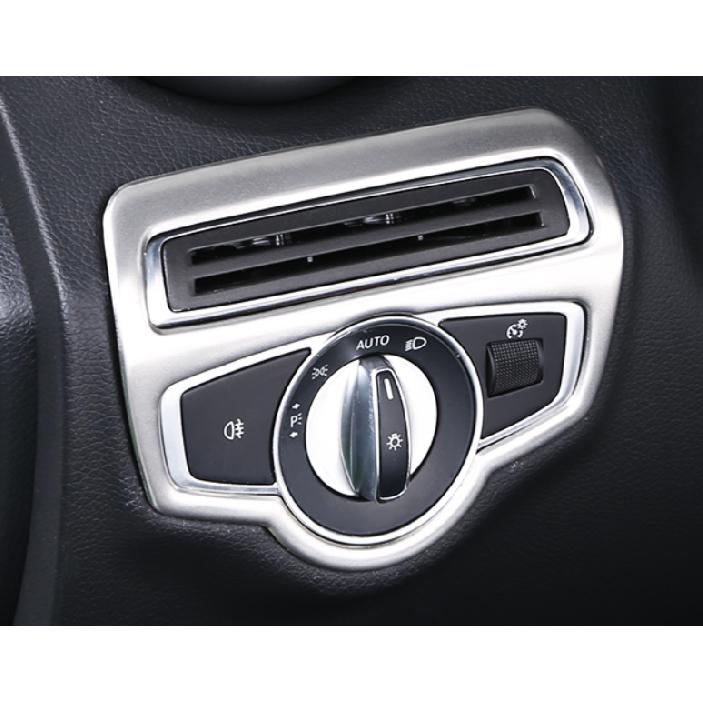 For Mercedes-Benz GLC 2016- Steel Silver Function Control Button Frame Trim