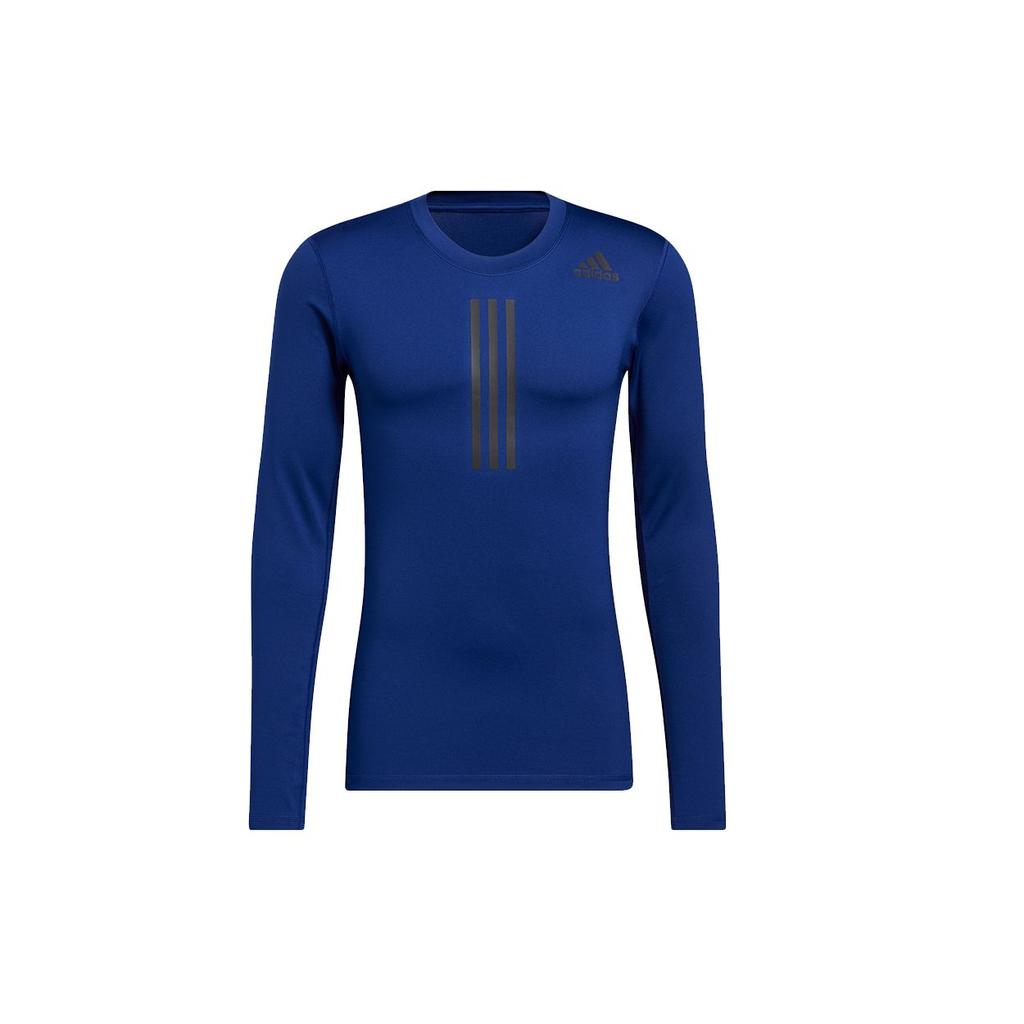 Adidas TF Warm Long Sleeve Slim Fit Casual Sports T-Shirt Men Tops Blue GT9517