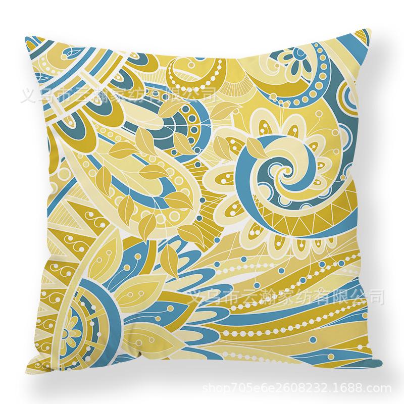 Art Flower Pillow Creative Car Sofa Cushion Digital Print Pillow Cover