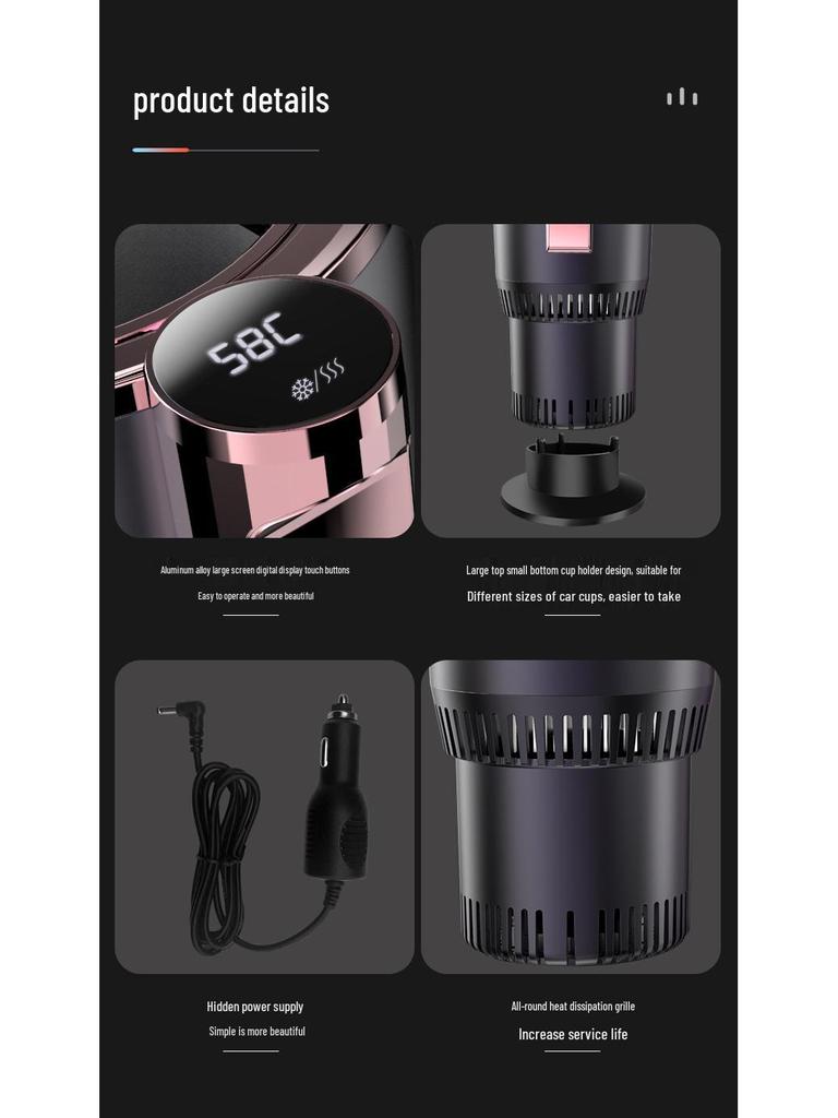 Smart Car Coaster with Fast Cooling & Heating for Cups