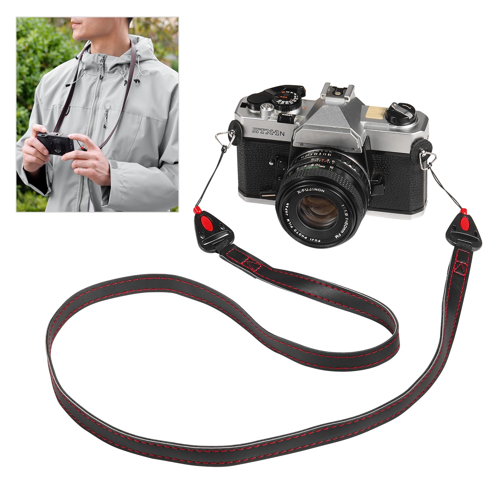 

Yullmu Camera Neck Strap for Canon Ricoh Cameras SX730, SX740, G7X2, G7X3, G7X4, GR2, GR3X, RX100M5, M6, Mirrorless/Compact чорний