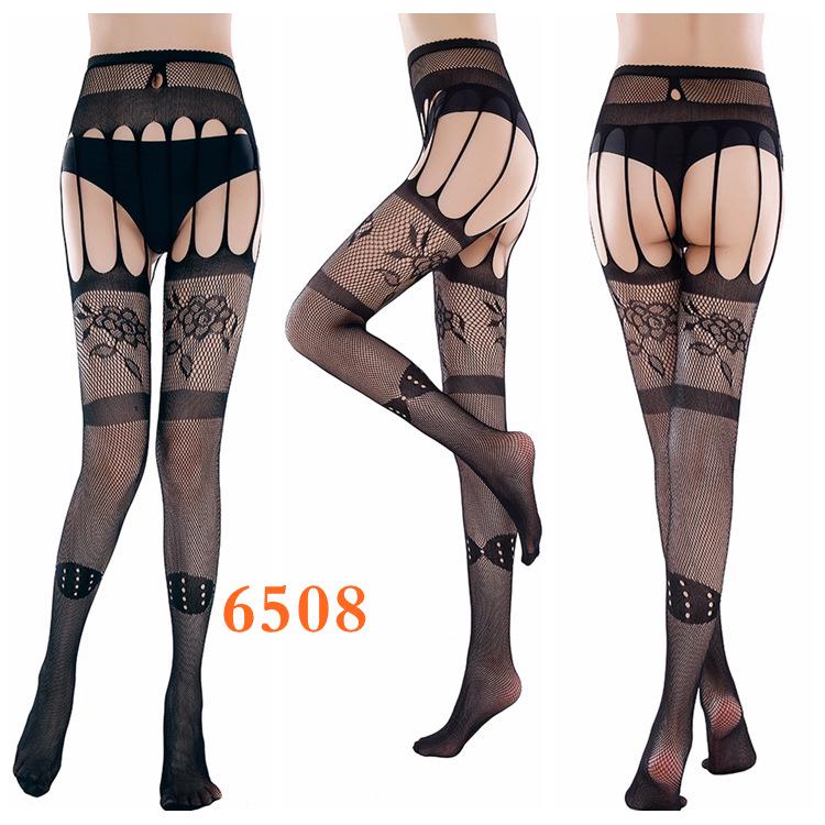Sexy Fishnet Stockings: Non-Slip Garter, Open Crotch, One-Piece Lingerie for Nurses and Stewardesses