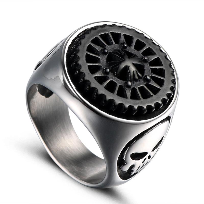 European and American Retro Rotatable Gear Titanium Steel Ring, Personalized Men s Fashion Trend Ring 2026 no. 8 чёрный