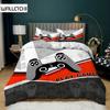 Game Duvet Cover Set Retro Video Game Comforter Cover Twin Size Gamer Player Bedding Set Gaming Control Button Zone Quilt Cover