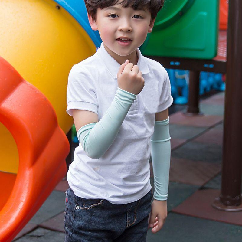 Kids Sleeve Sunscreen Sleeves Summer UV Resistant Ice Silk Sleeves Children's Sleeves Oversleeves