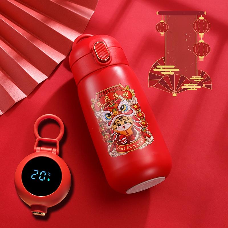 Large Capacity Intelligence Thermos Cup 420ml Vacuum Flasks Portable Stainless Steel Thermos Cup Water Bottle Travel Tea Mug Office Thermos Cup