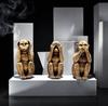 Three See No Hear No Speak No Cute Pose Set of 3 Monkeys Evil, Evil, Evil, Figures, (Gold)