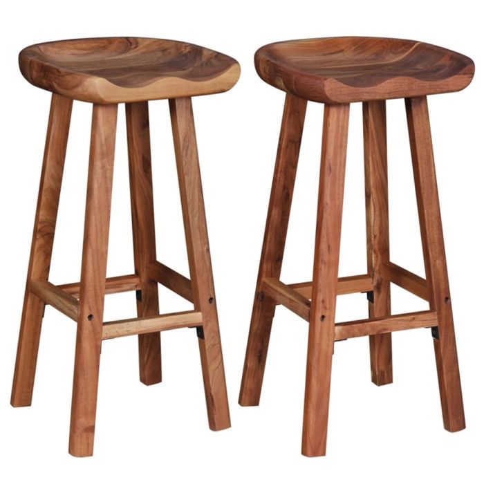 VidaXL Lot de 2 Tabourets de Bar, Chaise de Pub, Siège de Bistrot, Meuble de Salle à Manger Cuisine Salon Maison Intérieur, 244247