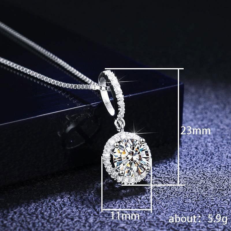 Popular French celebrity, circle necklace, high-end retro, simple women's pendant with full diamonds, collarbone chain.