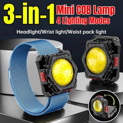 Mini LED Światło na Nadgarstek Przenośna Latarka Ładowana przez USB Lampka Zegarka Oświetlenie Nadgarstka Latarka Sportowa na Zewnątrz Światło do Biegania