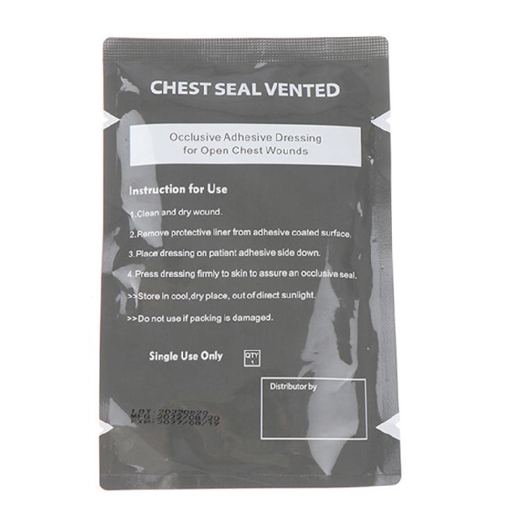 Square Medically Chest Seal Vented Dressing Bandages Chest Seal Vented First Aids Patches Outdoor Emergency Medically Tool