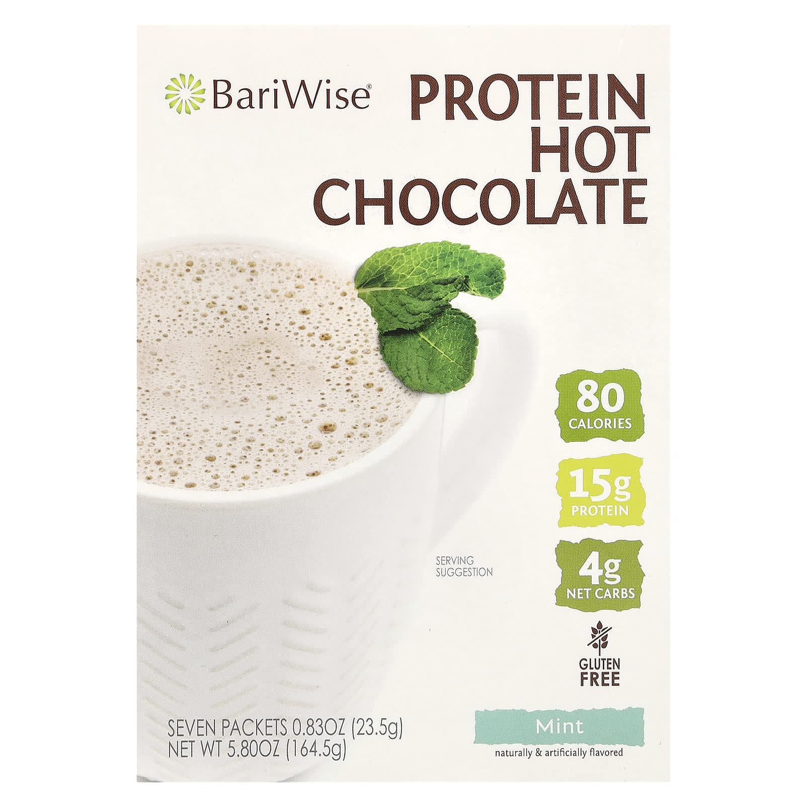 

BariWise, Protein Hot Chocolate, Mint, 7 packs, 0.83 oz (23.5 g) each