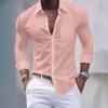 Nuova Camicia a Quadri da Uomo alla Moda con Taschino Slim Fit Casual a Bottoni Singoli Manica Lunga