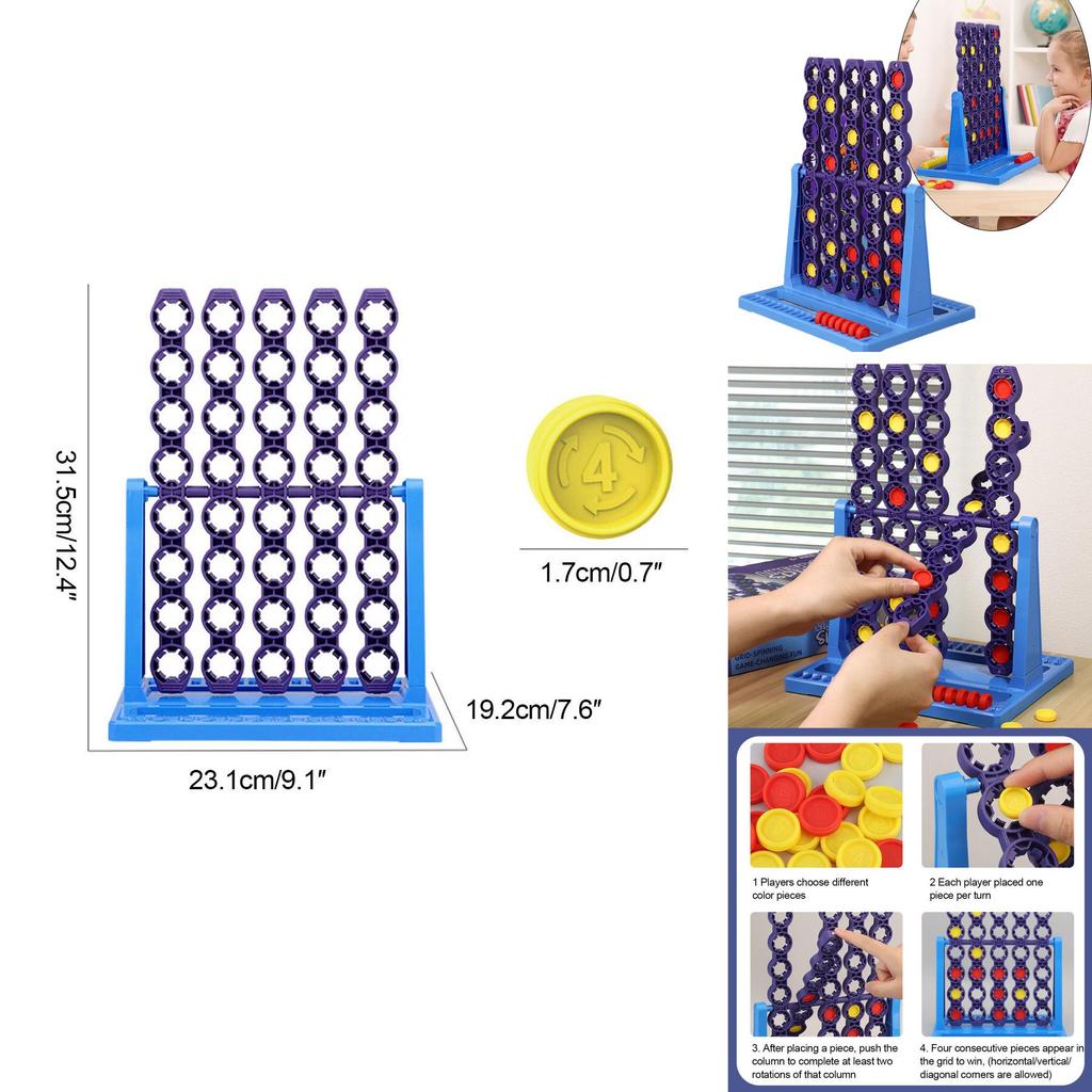 Interactive Plastic Desktop Game With Rotating Four-in-a-row Indoor Fun For Kids And Families Shantou China