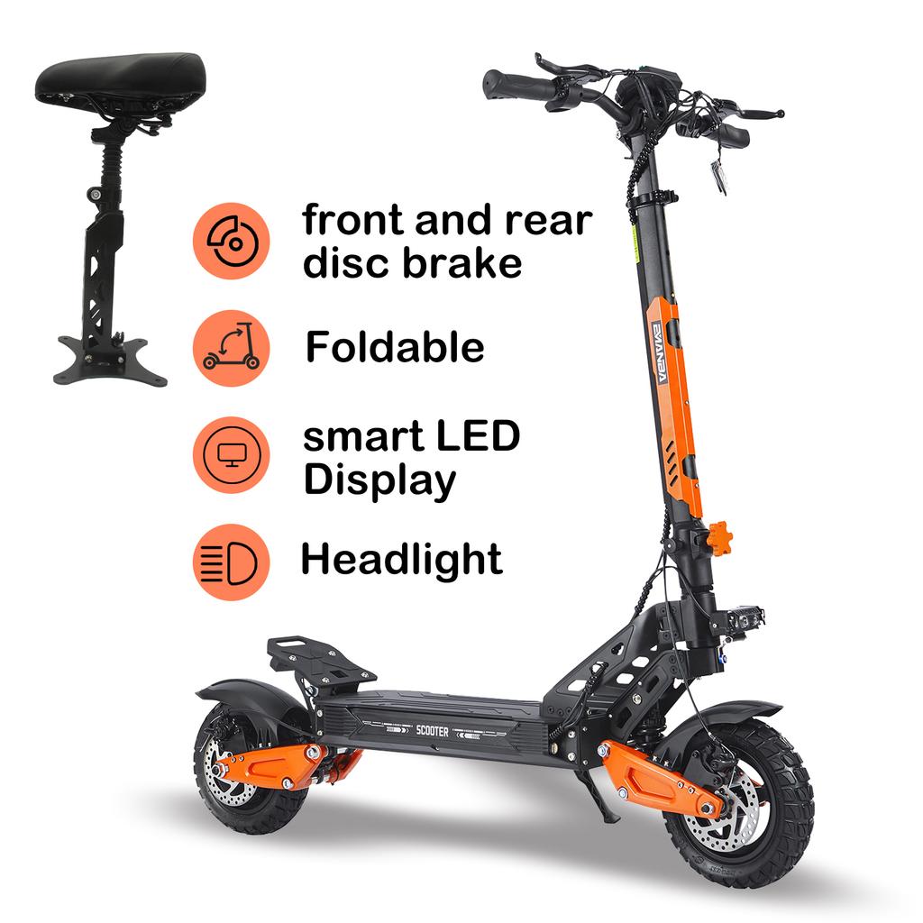 G2 MAX 1200W 48V 21ah 55 KM/H elektrische step, opvouwbaar, met zadel, voor stads- en off-road gebruik E Scooter