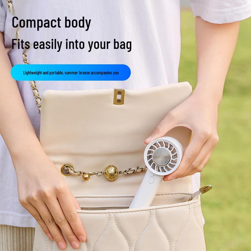Portable USB Rechargeable Handheld Cooling Fan with Ice Pack