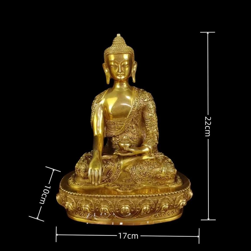 Feng Shui Koppar Tre Skatter Buddha Shakyamuni Apoteksbuddha Hemdekoration