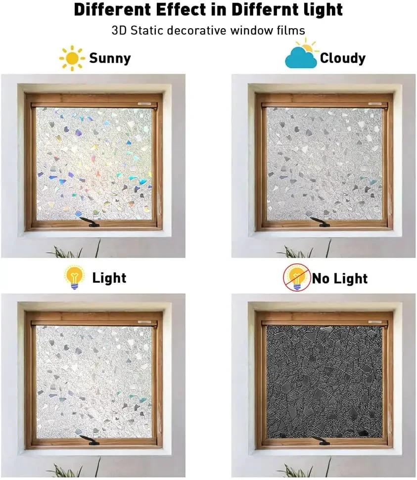 3D Vinyl Cling Window Film, Static Cling Decals, Static Cling, Stained Glass, Frosted, Decorative, Home