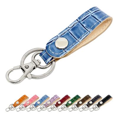 Leo&Aoi Genuine Leather Key Ring, Snap Button, Belt Style, Bag Charm, Genuine Leather Key Ring, Cowhide Leather, Key Holder, Women's and Men's,